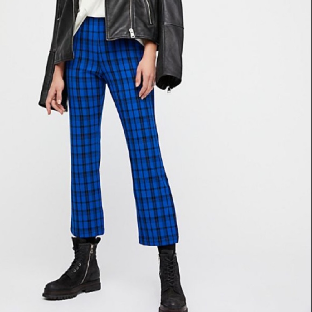 Free People Plaid Trousers